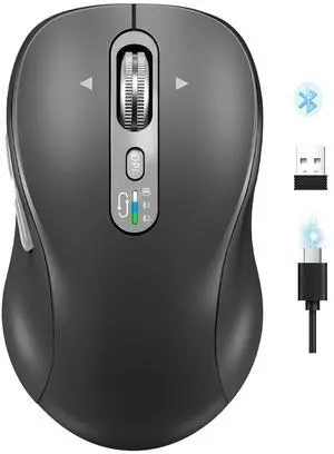 Wireless Bluetooth Mouse,Multi Device Ergo Computer Mouses,Metal 4-Way Super Scrolling, 3200 DPI,10 Buttons,Plug&Play,Quiet,Rechargeable,USB Cordless Mice for Laptop,Tablet,Mac,iPad,PC,Phone All Grey Wireless Bluetooth Mouse,Multi Device Ergo Computer Mouses,Metal 4-Way Super Scrolling, 3200 DPI,10 Buttons,Plug&Play,Quiet,Rechargeable,USB Cordless Mice for Laptop,Tablet,Mac,iPad,PC,Phone All Grey