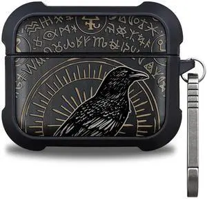 Black Solid Wood for AirPods Pro 3 Case (2025), Raven of Prophecy Black Solid Wood for AirPods Pro 3 Case (2025), Raven of Prophecy