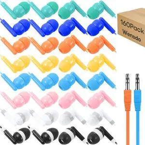 Wensdo Kids Bulk Earbud Headphones 160 Pack for Classroom School Library, Wholesale Multi Color Wired Students Earphones for Computer Chromebook Laptop PC (HY01,160 Mixed) Wensdo Kids Bulk Earbud Headphones 160 Pack for Classroom School Library, Wholesale Multi Color Wired Students Earphones for Computer Chromebook Laptop PC (HY01,160 Mixed)