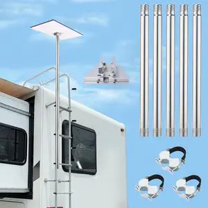 Starlink Gen 3 Flag Pole Mount, for RV Ladders Starlink Mini Pole Mount Kit Bracket, 2-9 ft, with Gen 3 Pipe Adapter Starlink Gen 3 Flag Pole Mount, for RV Ladders Starlink Mini Pole Mount Kit Bracket, 2-9 ft, with Gen 3 Pipe Adapter