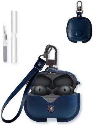 Case for Oneplus Buds 4 True Wireless Earbuds,Stylish Retro Soft Protective,BOVUGAC Premium PU Leather Case Cover with Cleaning Kit & Lanyard for Oneplus Buds4 Accessories-Blue Case for Oneplus Buds 4 True Wireless Earbuds,Stylish Retro Soft Protective,BOVUGAC Premium PU Leather Case Cover with Cleaning Kit & Lanyard for Oneplus Buds4 Accessories-Blue