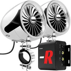 GoHawk Bluetooth Motorcycle Speakers with Amplifier, Wired Control, FM Radio, 4 Inch Weatherproof Speakers Great for Use with ATVs/Motorcycles GoHawk Bluetooth Motorcycle Speakers with Amplifier, Wired Control, FM Radio, 4 Inch Weatherproof Speakers Great for Use with ATVs/Motorcycles