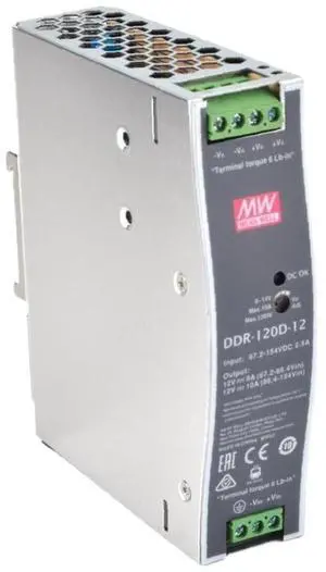 DDR-120D-12 12V 120W DC-DC Converter, 67.2-154VDC Wide Input Range, 32mm Slim Profile, 180W Peak Load, -40~+70 Operation, Ideal for Industrial & Telecom Systems DDR-120D-12 12V 120W DC-DC Converter, 67.2-154VDC Wide Input Range, 32mm Slim Profile, 180W Peak Load, -40~+70 Operation, Ideal for Industrial & Telecom Systems