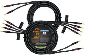WORLDS BEST CABLES 25 Foot - Canare 4S11 Audiophile Grade - HiFi Star-Quad Bi-Wire Speaker Cable Pair with Eminence Gold Banana Connectors WORLDS BEST CABLES 25 Foot - Canare 4S11 Audiophile Grade - HiFi Star-Quad Bi-Wire Speaker Cable Pair with Eminence Gold Banana Connectors