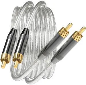 ZVOIYKM RCA to RCA Cable 10ft/3m, Hi-Fi and Audiophile Digital Coaxial RCA to RCA Audio Cable/Premium Silver Core/Transparent PVA/Braided Shielded/Gold-Plated for Home Theater/Amplifier/Soundbar 2PCS ZVOIYKM RCA to RCA Cable 10ft/3m, Hi-Fi and Audiophile Digital Coaxial RCA to RCA Audio Cable/Premium Silver Core/Transparent PVA/Braided Shielded/Gold-Plated for Home Theater/Amplifier/Soundbar 2PCS