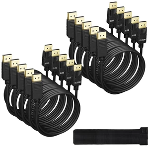 Elecan VESA Certified 4K DisplayPort 1.2 Cable 4 FT/10 Pack, High-Speed DP to DP Male-to-Male Display Port Cord, 4K@60Hz 2K@165Hz/144Hz,HBR2 HDR HDCP Dolby for Gaming Monitor PC TV NVIDIA AMD+10 Tie Elecan VESA Certified 4K DisplayPort 1.2 Cable 4 FT/10 Pack, High-Speed DP to DP Male-to-Male Display Port Cord, 4K@60Hz 2K@165Hz/144Hz,HBR2 HDR HDCP Dolby for Gaming Monitor PC TV NVIDIA AMD+10 Tie