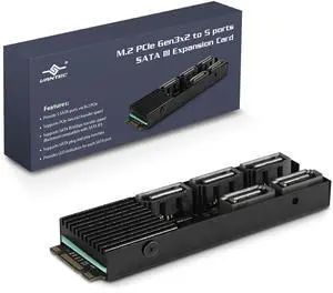 VANTEC M.2 PCIE GEN3X2 to 5 Ports SATA III Expansion Card VANTEC M.2 PCIE GEN3X2 to 5 Ports SATA III Expansion Card