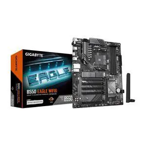 GIGABYTE B550 Eagle WIFI6 AMD AM4 ATX Motherboard, Supports Ryzen 5000/4000/3000 Processors, DDR4, 10+3 Power Phase, 2X M.2, PCIe 4.0, USB-C, WIFI6, GbE LAN, PCIe EZ-Latch, EZ-Latch, RGB Fusi GIGABYTE B550 Eagle WIFI6 AMD AM4 ATX Motherboard, Supports Ryzen 5000/4000/3000 Processors, DDR4, 10+3 Power Phase, 2X M.2, PCIe 4.0, USB-C, WIFI6, GbE LAN, PCIe EZ-Latch, EZ-Latch, RGB Fusi