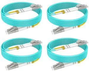RamboCables Multimode Fiber LC to LC, 32ft/10m-4PACK, OM4 MM Fiber Patch Cable Duplex 10G/40G/100G LSZH, RamboCables Multimode Fiber LC to LC, 32ft/10m-4PACK, OM4 MM Fiber Patch Cable Duplex 10G/40G/100G LSZH,