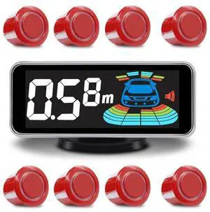 ELSNU Car Parking Sensors Kit Reverse Parktronic System Auto Electronics Vehicle Backup Assistant Reverse 8 Sensor (Red) ELSNU Car Parking Sensors Kit Reverse Parktronic System Auto Electronics Vehicle Backup Assistant Reverse 8 Sensor (Red)