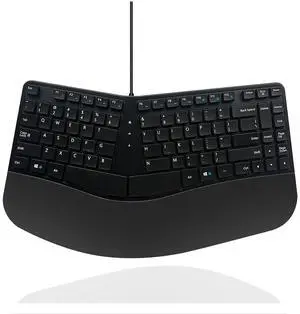 M MC Saite MCSaite Wired USB Compact Ergonomic Keyboard - Split Keyboard with Cushioned Wrist and Palm Support - 15.9x8.66x1.18 inches - Black - US English M MC Saite MCSaite Wired USB Compact Ergonomic Keyboard - Split Keyboard with Cushioned Wrist and Palm Support - 15.9x8.66x1.18 inches - Black - US English