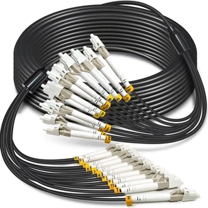 YUTIANHOME 10 Meters 12 Core OM3 Multimode Industrial TPU LC to LC Outdoor Armored Fiber Patch Cable, Direct Burial 12 Strands Fiber Optic Cable, 10Gb Duplex 50/125um MMF LC-LC 12 Fibers, 30 feet YUTIANHOME 10 Meters 12 Core OM3 Multimode Industrial TPU LC to LC Outdoor Armored Fiber Patch Cable, Direct Burial 12 Strands Fiber Optic Cable, 10Gb Duplex 50/125um MMF LC-LC 12 Fibers, 30 feet