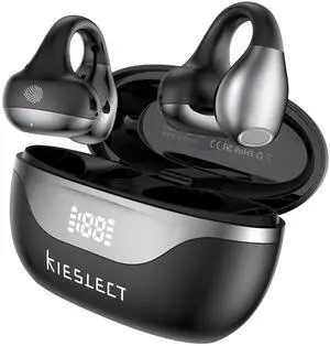 Kieslect Clip on Open Ear Wireless Bluetooth Headphones with AI 165 Language Translator, Real Time Translation Earbuds with Wireless Charging Case, Black, Active Noise Cancelling Kieslect Clip on Open Ear Wireless Bluetooth Headphones with AI 165 Language Translator, Real Time Translation Earbuds with Wireless Charging Case, Black, Active Noise Cancelling