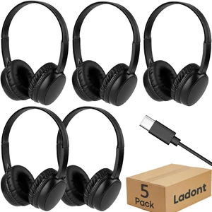 Ladont 5 Pack USB Tpye C Wired Kids Headphones Bulk for School Classroom Ladont 5 Pack USB Tpye C Wired Kids Headphones Bulk for School Classroom