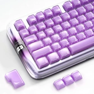 OHY XVX Lusterfly Jelly R2 MDA Profile Keycap Set, 122 Keys Double Shot PC+ABS Keycaps for MX Switches & ANSI Layout Mechanical Keyboards-Lavender Purple OHY XVX Lusterfly Jelly R2 MDA Profile Keycap Set, 122 Keys Double Shot PC+ABS Keycaps for MX Switches & ANSI Layout Mechanical Keyboards-Lavender Purple