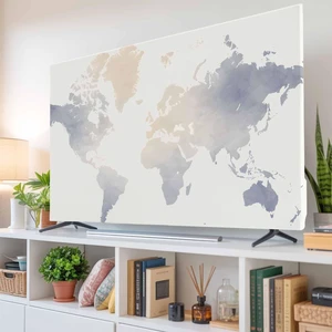 TV Cover for 65 inch Screen Soft Watercolor World Map Washable Stretch Fabric TV Cover, Minimalist Travel Art Print Reusable Television Screen Covers for Sofa Living Room Home Decor TV Cover for 65 inch Screen Soft Watercolor World Map Washable Stretch Fabric TV Cover, Minimalist Travel Art Print Reusable Television Screen Covers for Sofa Living Room Home Decor