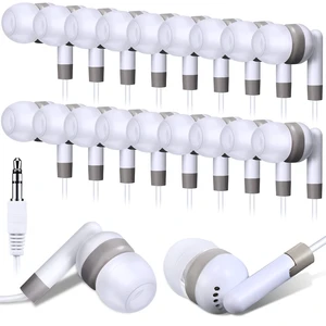Konohan 500 Pcs Wired Earbuds Bulk for Classroom 3.5mm Jack,White Konohan 500 Pcs Wired Earbuds Bulk for Classroom 3.5mm Jack,White
