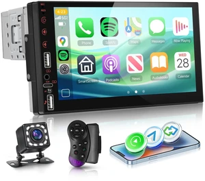 Single DIN Touch Screen Car Stereo with Wireless Carplay and Android Auto Mirror Link, Driauto 7 Inch 1 DIN Car Radio with Bluetooth FM EQ Steering Wheel Control Backup Cam Online Video USB AUX Single DIN Touch Screen Car Stereo with Wireless Carplay and Android Auto Mirror Link, Driauto 7 Inch 1 DIN Car Radio with Bluetooth FM EQ Steering Wheel Control Backup Cam Online Video USB AUX