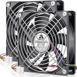 GDSTIME 120mm x 25mm 12V 4-Pin PWM Fan, 12V PC Computer Fans, 2-Pack GDSTIME 120mm x 25mm 12V 4-Pin PWM Fan, 12V PC Computer Fans, 2-Pack