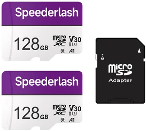 Micro SDXC Memory Card 128GB 2 Pack, Speederlash Camera Plus TF Card with Adapter, 90MB/s Read Speed, 4K UHD&5K Video Support, U1 V30 A1 Rated, Waterproof, for Gaming Devices, Drones, Smartphones Micro SDXC Memory Card 128GB 2 Pack, Speederlash Camera Plus TF Card with Adapter, 90MB/s Read Speed, 4K UHD&5K Video Support, U1 V30 A1 Rated, Waterproof, for Gaming Devices, Drones, Smartphones
