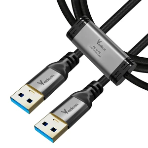 USB 3.0 PC to PC Transfer Cable for Windows & macOS 6 FT, High Speed USB A to USB A Direct Data Sync Link Bridge Cord with Built-in Software, File & Data Offline Transfer, KM Sharing Between Computers USB 3.0 PC to PC Transfer Cable for Windows & macOS 6 FT, High Speed USB A to USB A Direct Data Sync Link Bridge Cord with Built-in Software, File & Data Offline Transfer, KM Sharing Between Computers