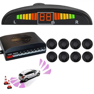 Riloer Car Reverse Parking Radar System 8 Reversing Sensors Kit with Front and Rear Alarm Buzzer Reminder LED Display Safe Driving Gray Car Parking Sensor (Black) Riloer Car Reverse Parking Radar System 8 Reversing Sensors Kit with Front and Rear Alarm Buzzer Reminder LED Display Safe Driving Gray Car Parking Sensor (Black)