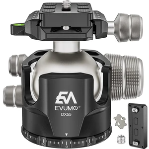 EVUMO DX55 Ball Head, 55mm Low Profile Heavy Duty CNC Panoramic Tripod Ball Head Mount with Mlok Arca Swiss Quick Release Plate for Camera Tripod Monopod DSLR Camcorder Telescope, Max Load 88lb/40kg EVUMO DX55 Ball Head, 55mm Low Profile Heavy Duty CNC Panoramic Tripod Ball Head Mount with Mlok Arca Swiss Quick Release Plate for Camera Tripod Monopod DSLR Camcorder Telescope, Max Load 88lb/40kg