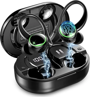 Wireless Earbuds Sports, Bluetooth 5.4 Headphones Hifi Stereo, IP7 Waterproof, Over Ear Buds with 50H Playback, Earhooks Design, ENC Noise Cancelling Mic, Fitness Headset for Gym Running Workou Wireless Earbuds Sports, Bluetooth 5.4 Headphones Hifi Stereo, IP7 Waterproof, Over Ear Buds with 50H Playback, Earhooks Design, ENC Noise Cancelling Mic, Fitness Headset for Gym Running Workou