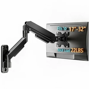 Single Monitor Wall Mount for 17 to 32 inch Flat/Curved Computer Screens,Full Motion Adjustable Monitor Wall Arm Holds Up to 22lbs,VESA Wall Mount 75x75/100x100, Black Single Monitor Wall Mount for 17 to 32 inch Flat/Curved Computer Screens,Full Motion Adjustable Monitor Wall Arm Holds Up to 22lbs,VESA Wall Mount 75x75/100x100, Black