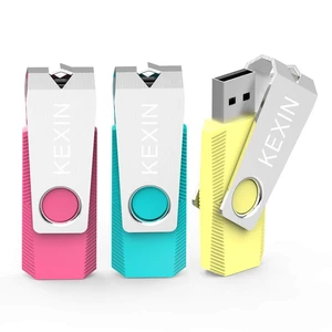 KEXIN 32GB 3 Pack USB Flash Drive - 32GB Thumb Drive with LED Indicator - Pink, Yellow, Cyan KEXIN 32GB 3 Pack USB Flash Drive - 32GB Thumb Drive with LED Indicator - Pink, Yellow, Cyan