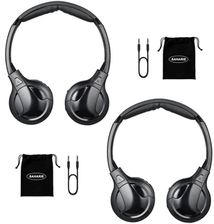SAHARIE IR Headphones for Car DVD, Universal Infrared Headphones, 2 Channel Wireless for Honda Odyssey Rear Entertainment System (2 Pack) SAHARIE IR Headphones for Car DVD, Universal Infrared Headphones, 2 Channel Wireless for Honda Odyssey Rear Entertainment System (2 Pack)