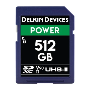 Delkin Devices DELKIN SD Power V90 UHS-II 512GB MemoryCard Delkin Devices DELKIN SD Power V90 UHS-II 512GB MemoryCard