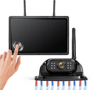 WOOCARTY 1080P 7" Wireless Backup Camera System for Furrion Pre-Wired RV Truck, DVR Split Screen Monitor & Magnetic IR Night Vision Rear View Camera, IP69 Waterproof for Trailer, Camper, A11 WOOCARTY 1080P 7" Wireless Backup Camera System for Furrion Pre-Wired RV Truck, DVR Split Screen Monitor & Magnetic IR Night Vision Rear View Camera, IP69 Waterproof for Trailer, Camper, A11