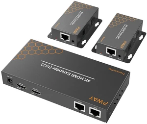 PWAY 4K HDMI Extender Splitter 1x2 Video Over Cat5 Cat6 Cat7 Ethernet Cable PWAY 4K HDMI Extender Splitter 1x2 Video Over Cat5 Cat6 Cat7 Ethernet Cable