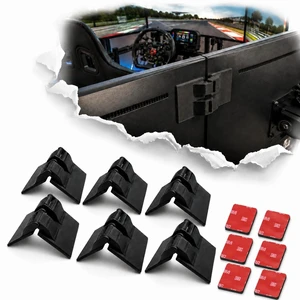Dual Alignment Clips with Adhesive Hinge Connectors for Triple Screen Setup, Multi Display Alignment Tool for Sim Racing Rig, Pack of 2 Screen Connectors Dual Alignment Clips with Adhesive Hinge Connectors for Triple Screen Setup, Multi Display Alignment Tool for Sim Racing Rig, Pack of 2 Screen Connectors