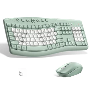 Wireless Keyboard and Mouse Combo Silent Ergonomic Curved Design for Office Wireless Keyboard and Mouse Combo Silent Ergonomic Curved Design for Office