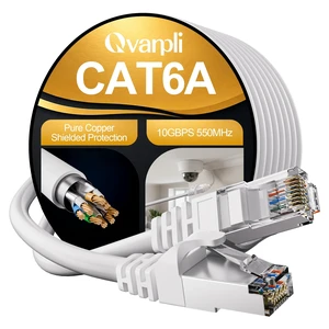 10Gbps Shielded Cat 6A Ethernet Cable 75FT, Pure Copper Cat6A Cable, White 10Gbps Shielded Cat 6A Ethernet Cable 75FT, Pure Copper Cat6A Cable, White