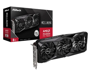 ASRock Radeon RX 7600 Challenger Pro 8GB OC, AMD RDNA 3, 8GB GDDR6, PCIe 4.0, Triple Fans, 0dB Silent, 2695MHz Boost, Triple Fan Graphics Card ASRock Radeon RX 7600 Challenger Pro 8GB OC, AMD RDNA 3, 8GB GDDR6, PCIe 4.0, Triple Fans, 0dB Silent, 2695MHz Boost, Triple Fan Graphics Card