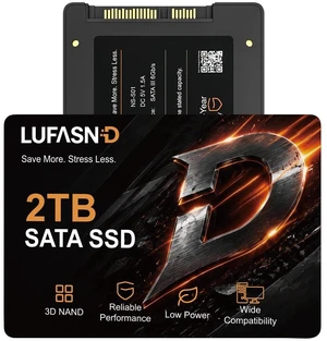 Lufasnd Internal 2TB SATA SSD, 2.5 Inch SSD SATA III 6Gb/s, Solid State Drive, Up to 520MB/s Read Speed, 3D NAND Flash, Compatible with Laptop & Desktop PC Lufasnd Internal 2TB SATA SSD, 2.5 Inch SSD SATA III 6Gb/s, Solid State Drive, Up to 520MB/s Read Speed, 3D NAND Flash, Compatible with Laptop & Desktop PC