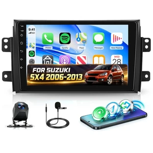 9 Inch HD Car Stereo Radio Compatible with Suzuki SX4 2006-2013, Wireless CarPlay & Android Auto, Mirror Link, Bluetooth, FM RDS Radio, DSP Sound, Steering Wheel Control 9 Inch HD Car Stereo Radio Compatible with Suzuki SX4 2006-2013, Wireless CarPlay & Android Auto, Mirror Link, Bluetooth, FM RDS Radio, DSP Sound, Steering Wheel Control