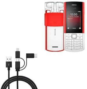 BoxWave Cable Compatible with Nokia 5710 XpressAudio - AllCharge 3-in-1 Cable - Jet Black BoxWave Cable Compatible with Nokia 5710 XpressAudio - AllCharge 3-in-1 Cable - Jet Black