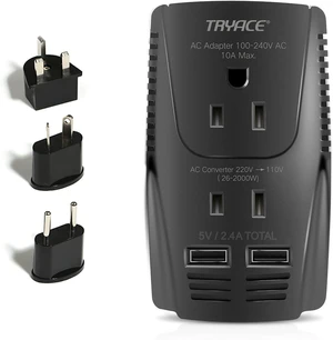 Upgraded 2000W Voltage Converter US to Europe for Hair Dryer Straightener -220V to 110V Converter for European Travel, 2300W Power Converter Adapter Combo with Dual USB for Tablet Camera Cell Phone Upgraded 2000W Voltage Converter US to Europe for Hair Dryer Straightener -220V to 110V Converter for European Travel, 2300W Power Converter Adapter Combo with Dual USB for Tablet Camera Cell Phone