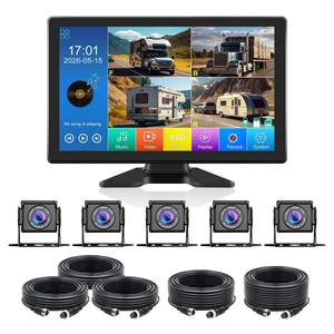 VEKOOTO Truck Camera System, 5CH Backup Camera with 10.1'' Touch Screen, Waterproof 5 AHD Rear Side View Camera, for Truck/Semi-Trailer/Camper/RV/Bus VEKOOTO Truck Camera System, 5CH Backup Camera with 10.1'' Touch Screen, Waterproof 5 AHD Rear Side View Camera, for Truck/Semi-Trailer/Camper/RV/Bus