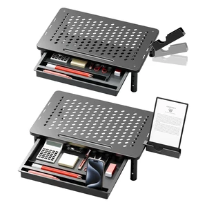 Canyora Computer Monitor Stand Riser with Storage, 3 Height Adjustable Laptop Desktop Monitor Stand with Drawer, Metal Short Printer Table, Stand Riser for Desk, Office Desk Organizers and Accessories Canyora Computer Monitor Stand Riser with Storage, 3 Height Adjustable Laptop Desktop Monitor Stand with Drawer, Metal Short Printer Table, Stand Riser for Desk, Office Desk Organizers and Accessories