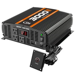 3000 Watt car Power Inverter 12V to 110V /120V for RV semi Trucks Vehicles Power Converter with with 1 USB Ports and 3 AC Outlet- 3000W Inverter 3000 Watt car Power Inverter 12V to 110V /120V for RV semi Trucks Vehicles Power Converter with with 1 USB Ports and 3 AC Outlet- 3000W Inverter