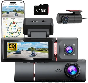 CruGEos M6 4K 3 Channel Dash Cam Front and Rear Inside CruGEos M6 4K 3 Channel Dash Cam Front and Rear Inside