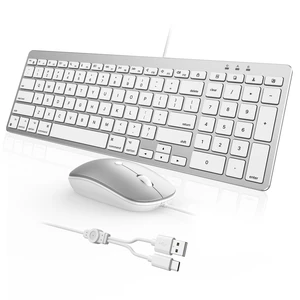 Wired Keyboard and Mouse for Mac, with Number Pad, USB-C/USB-A Plug & Play Wired Keyboard and Mouse for Mac, with Number Pad, USB-C/USB-A Plug & Play