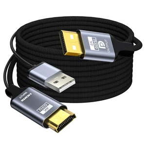 HDMI to DisplayPort Adapter,10 feet Active 4K@60Hz HDMI to DP Braided Cable, Uni-Directional HDMI to DP with USB Power for PS5, Xbox Series X/S, Switch, PC, Laptop to DP Monitor, NVIDIA AMD HDMI to DisplayPort Adapter,10 feet Active 4K@60Hz HDMI to DP Braided Cable, Uni-Directional HDMI to DP with USB Power for PS5, Xbox Series X/S, Switch, PC, Laptop to DP Monitor, NVIDIA AMD