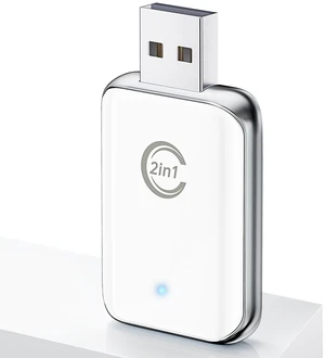 CZOCPOS Wireless Carplay Adapter for iPhone, 2 in 1 Plug and Play Mini CarPlay and Android Auto Adapter for iOS 10 Android 11 and Above, Convert Wired Car Play to Wireless (Pure White) CZOCPOS Wireless Carplay Adapter for iPhone, 2 in 1 Plug and Play Mini CarPlay and Android Auto Adapter for iOS 10 Android 11 and Above, Convert Wired Car Play to Wireless (Pure White)