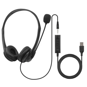 Wired Headset, Noise Cancellation, 3.5mm Port or in-line Control with USB-A Port, Ideal for Educational, Office, Games, Call Centers, podcasts, Music, and so Much More- Black(Ultra Light) Wired Headset, Noise Cancellation, 3.5mm Port or in-line Control with USB-A Port, Ideal for Educational, Office, Games, Call Centers, podcasts, Music, and so Much More- Black(Ultra Light)